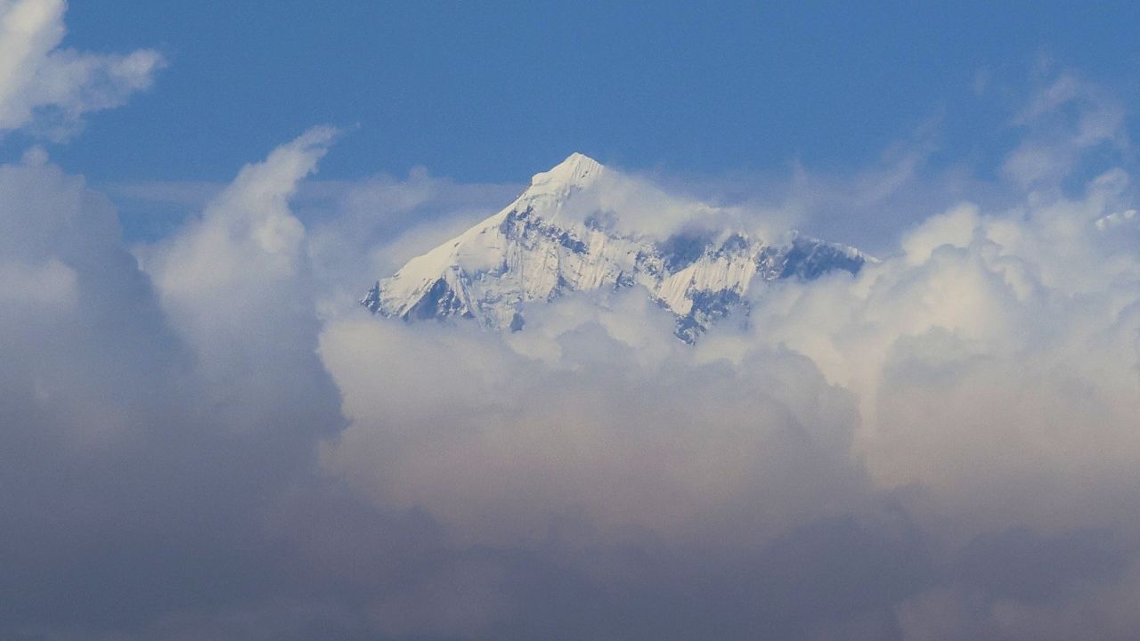 The summit of Mount Everest, seen in March 2023.
