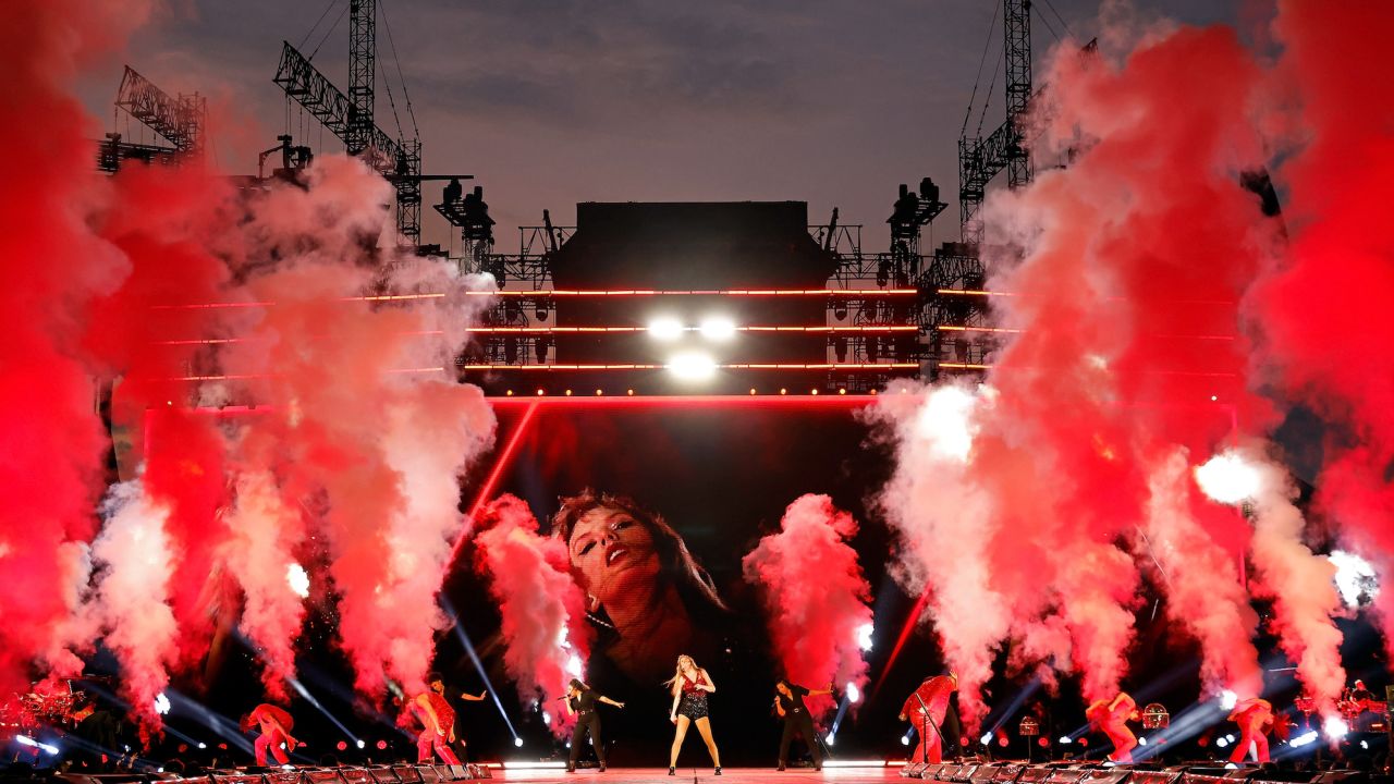 Taylor Swift performs onstage during her US-leg of the Eras Tour.