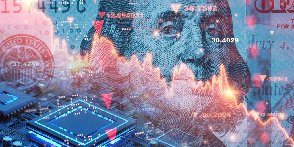 Chip and software stocks edge lower after Fitch downgrade