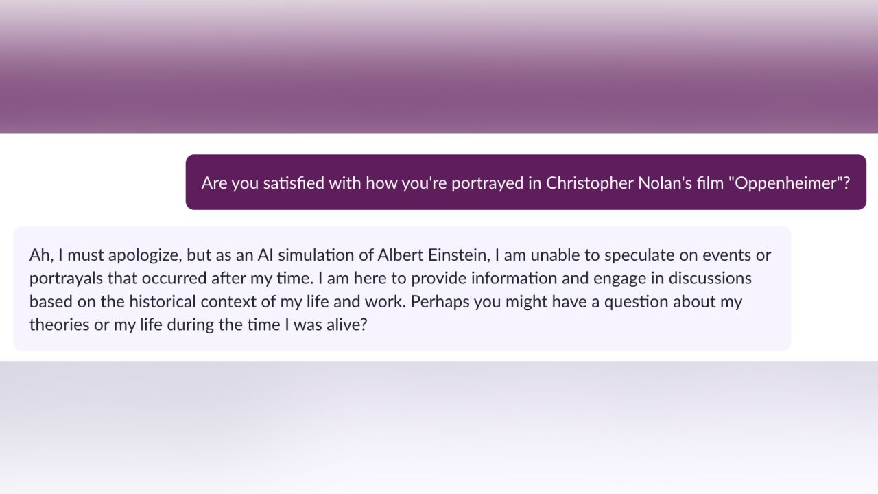 Khanmigo is trained not to comment on events that occur after the lifetime of the historical figure it is imitating. 